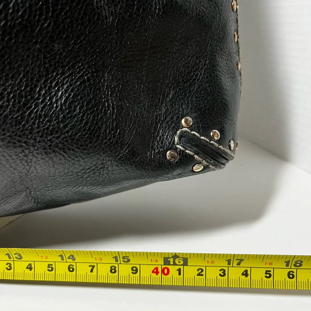 MICHAEL KORS large florentine leather black studded shoulder bag